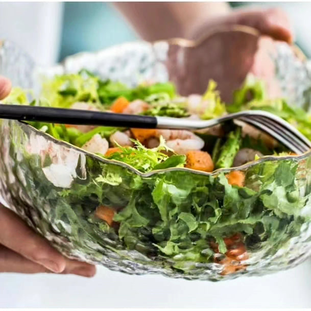 3pc  Salad Bowl with Gold Rim