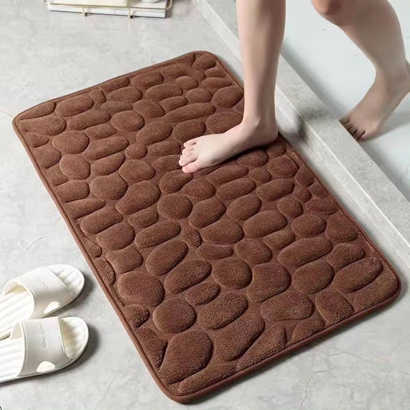 Cobble stone  absorbent bathroom door mat BlackNov