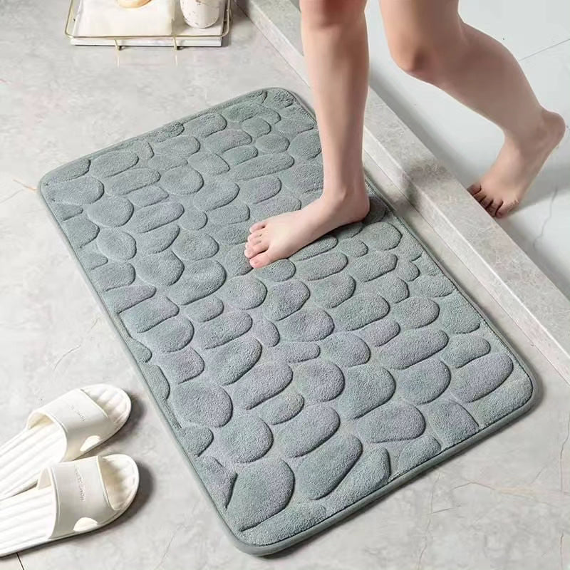 Cobble stone  absorbent bathroom door mat BlackNov