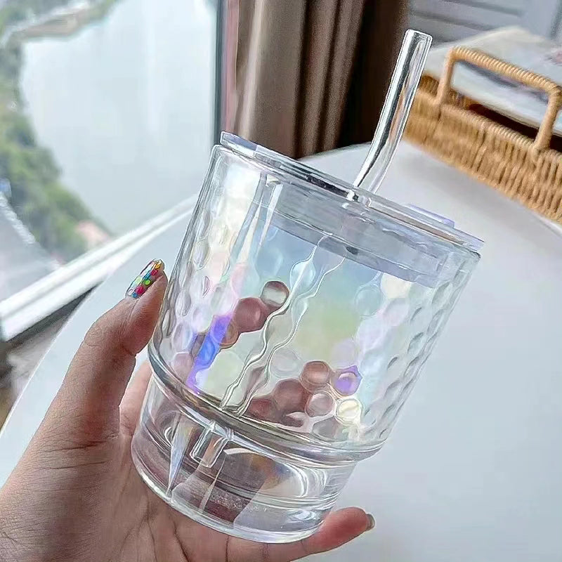 Borosilicate Glass Mug with Straw