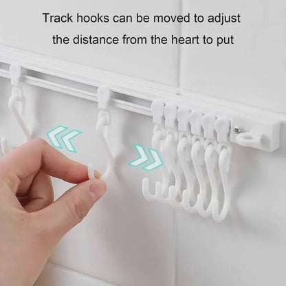 Wall Rail Sliding Multipurpose Hooks