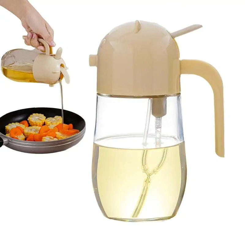 2 in 1 Glass Oil Spray Bottle with Pour Spout Nozzle