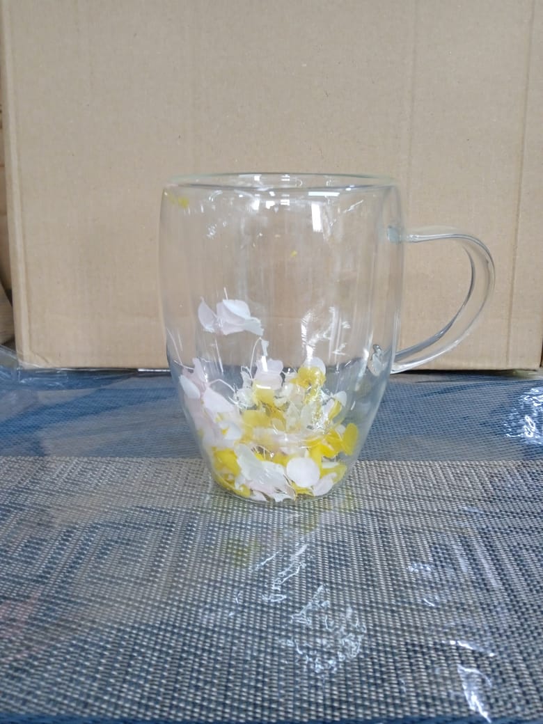 Double walled floral mugs