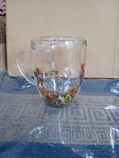 Double walled floral mugs