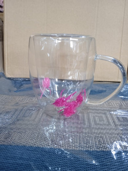 Double walled floral mugs