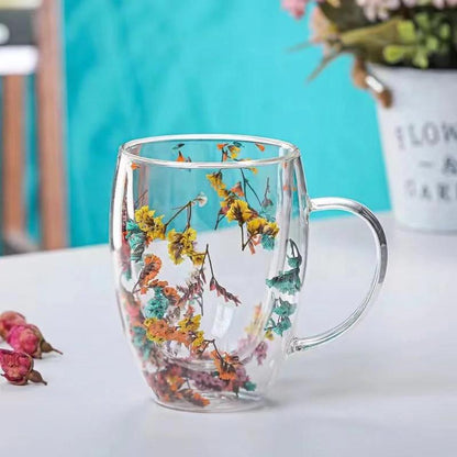 Double walled floral mugs