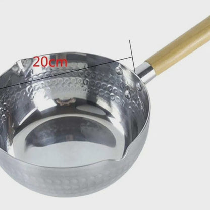 Aluminium 2litre milk soup noodles pot with wooden handle