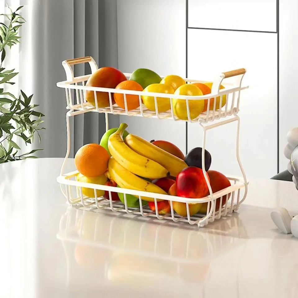 2 Tier Detachable Metallic Fruit Rack