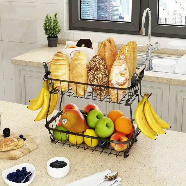 2 Tier Detachable Metallic Fruit Rack