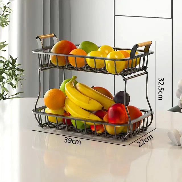 2 Tier Detachable Metallic Fruit Rack