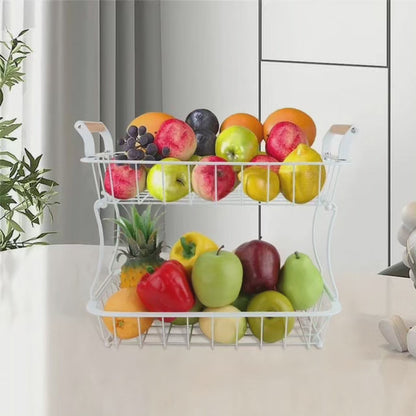 2 Tier Detachable Metallic Fruit Rack