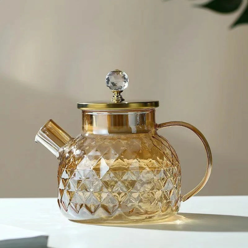 Diamond Texture Surface Glass Kettle