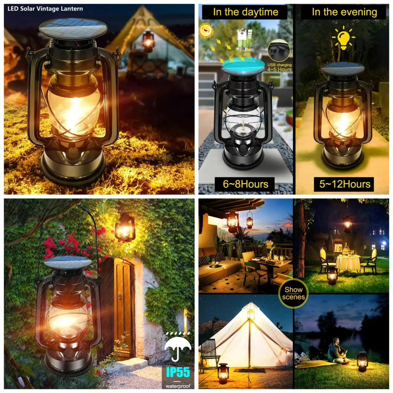 Rechargeable Waterproof Solar Lantern