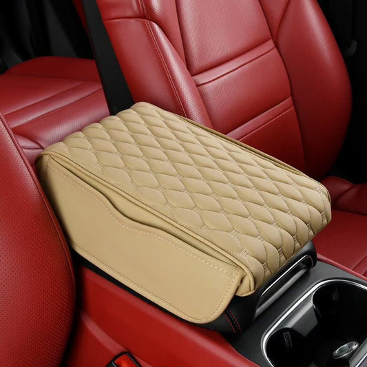 Universal car armrest pad with side storage