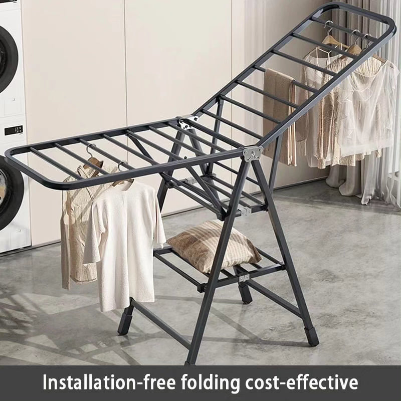 Folding outdoor drying rack