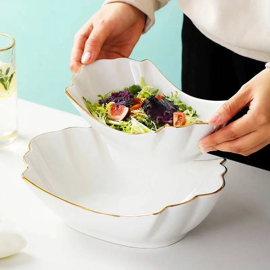 Gold Ceramic Household Soup Bowl