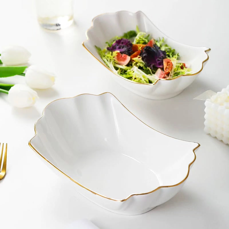 Gold Ceramic Household Soup Bowl