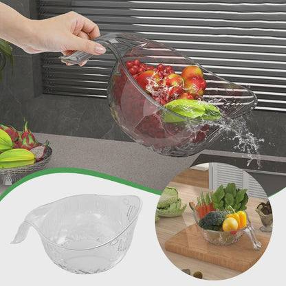 Acrylic Multi Functional Drain Bowl with Strainer Container