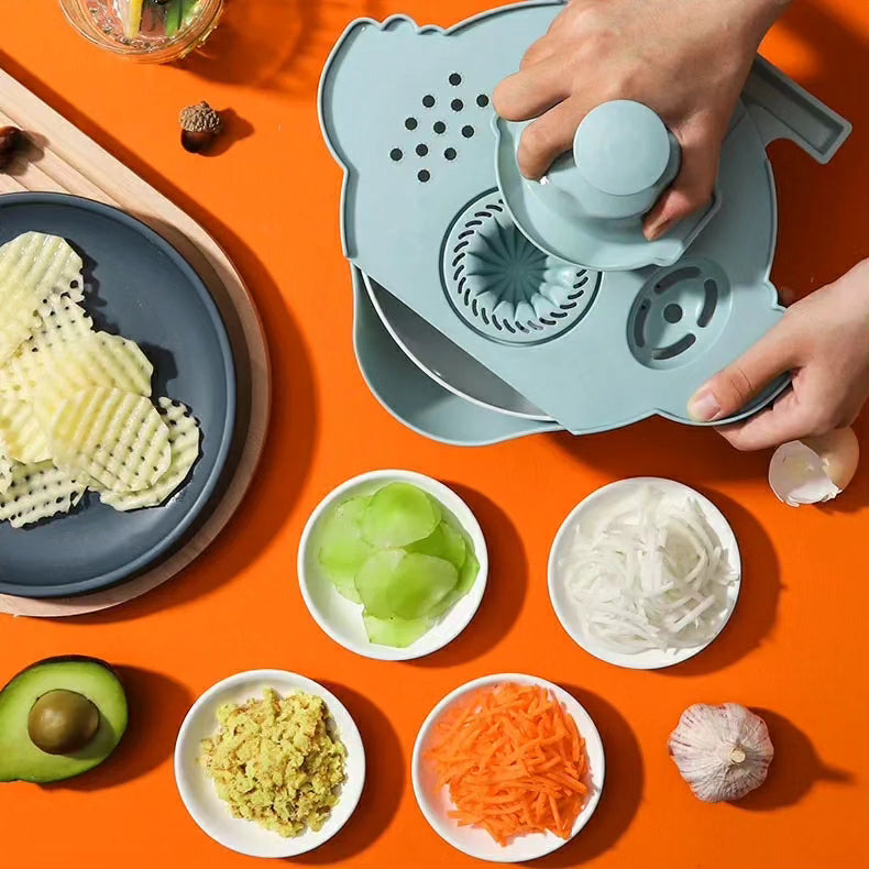 7 In 1 Multi-functional Vegetable Cutter with Drain Basket