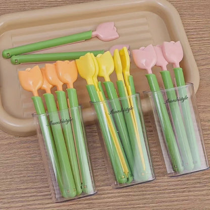 5pcs Set Magnetic Tulip Fridge Food Storage Clips