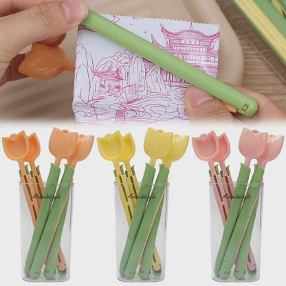 5pcs Set Magnetic Tulip Fridge Food Storage Clips