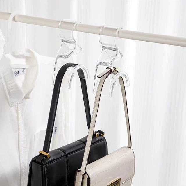 Acrylic wardrobe handbag hangers 2pc
