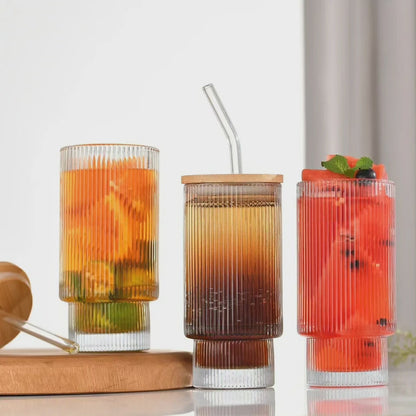 Borosilicate Glass Mug with Bamboo Lid and Straw