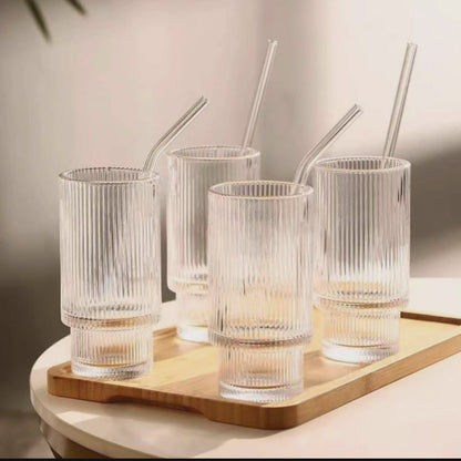 Borosilicate Glass Mug with Bamboo Lid and Straw