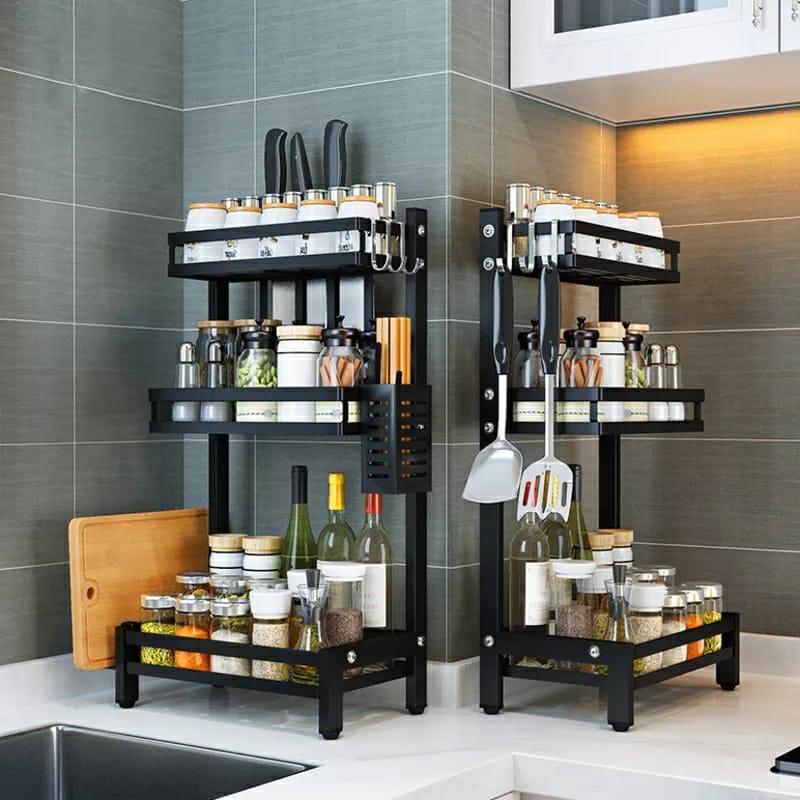 3 Tier Metallic Spice Rack