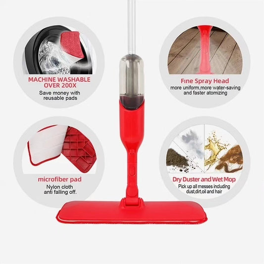 Spray mop & 360 degree handle mop Red