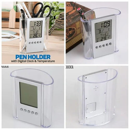 Desktop stationary organizer with alarm clock