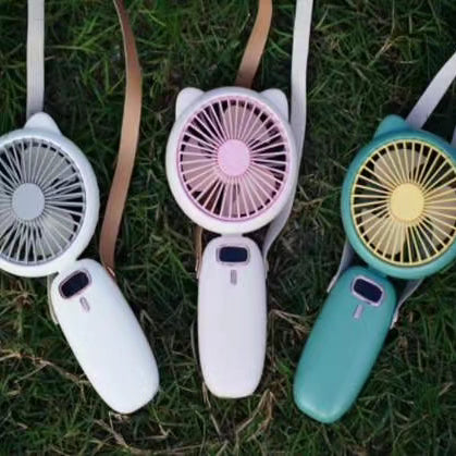 Mini Folding Electric Rechargeable Fan with Strap
