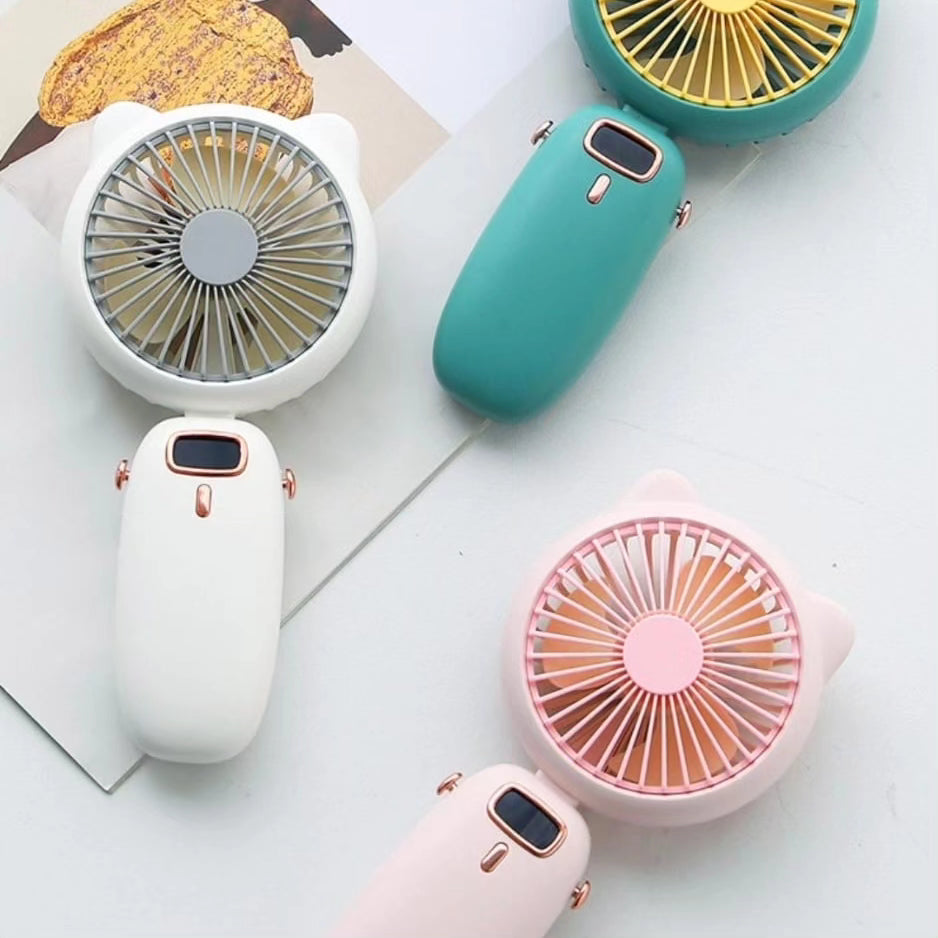 Mini Folding Electric Rechargeable Fan with Strap