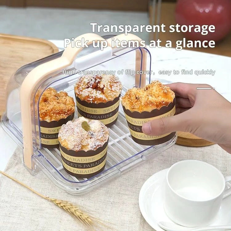 Portable Plastic Bread Storage Box with Roll up Lid