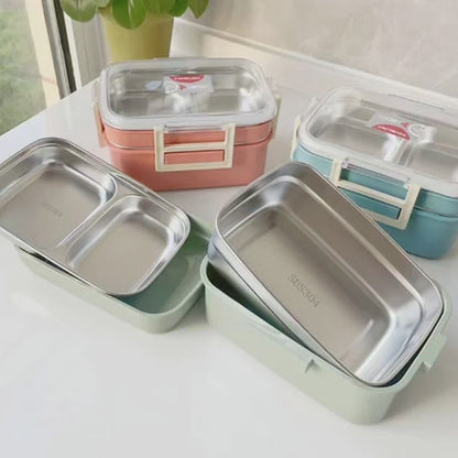 Double Layered Children Stainless Steel Lunch Box