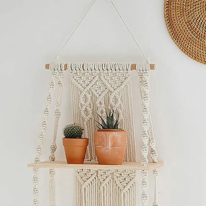 3 Tier Bohemian Wall Hanging Floating Shelves