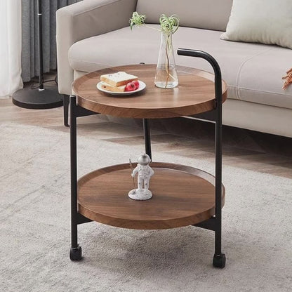 Trolley cart/double layer side table