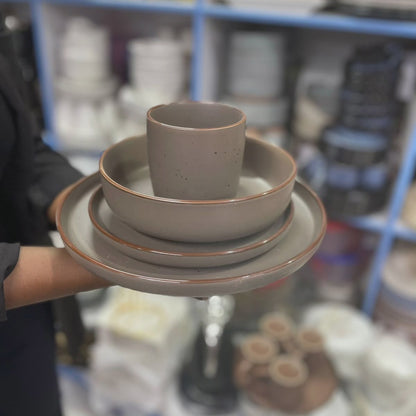 24pc Round Ceramic Dinner Set