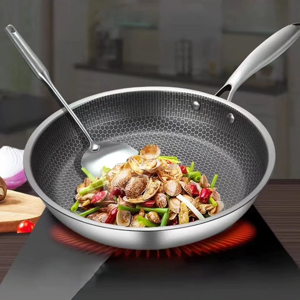 Stainless wok pan