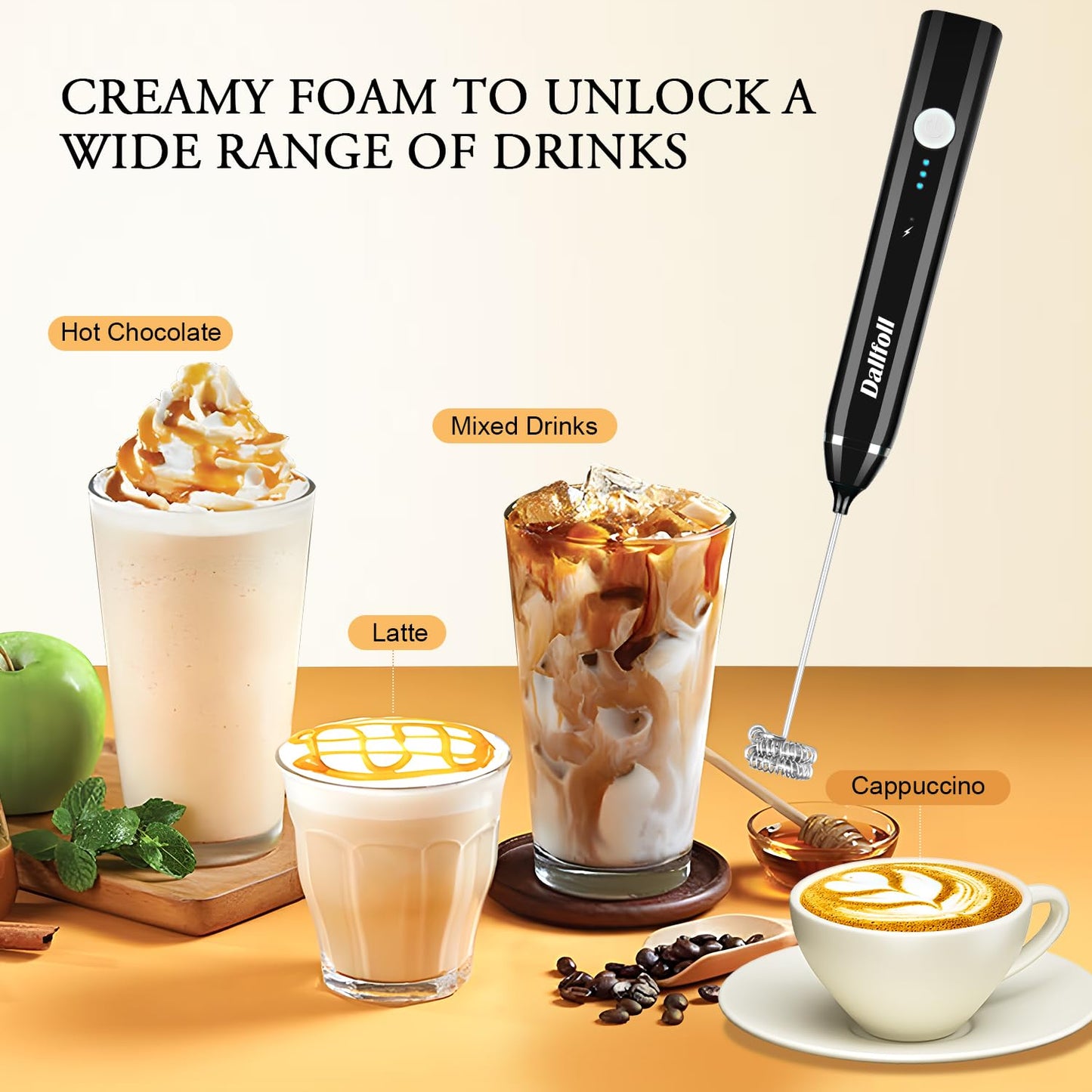 2 in 1 Rechargeable frother