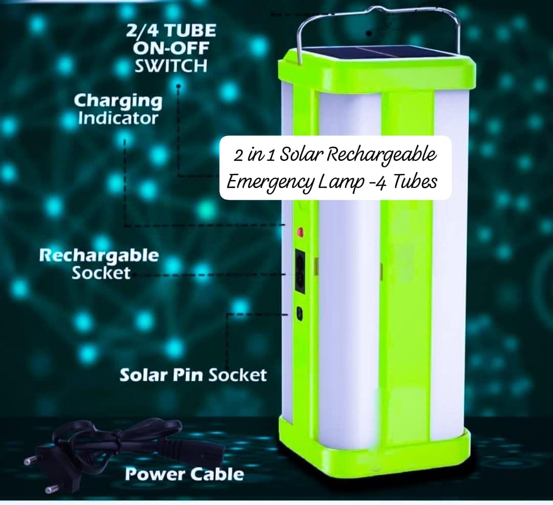 4 TUBE RECHARGEABLE SOLAR EMERGENCY LIGHT-2150/-