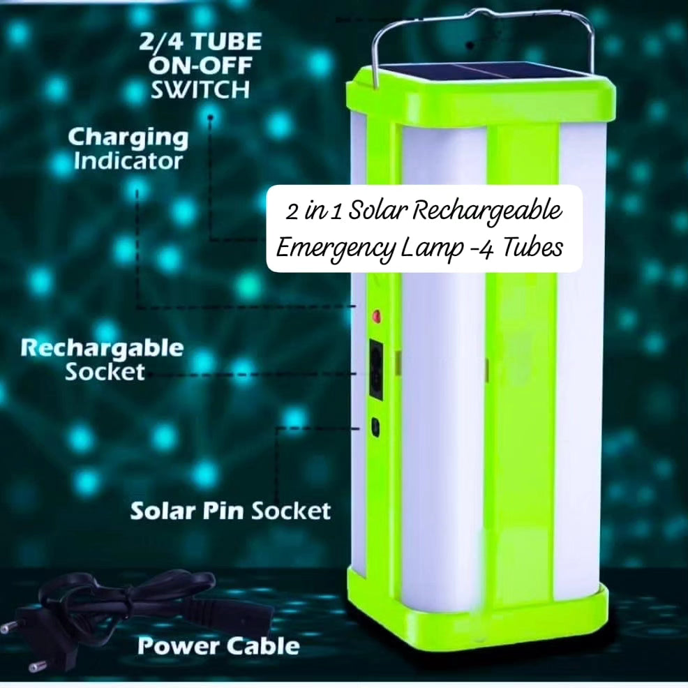 4 TUBE RECHARGEABLE SOLAR EMERGENCY LIGHT-2150/-