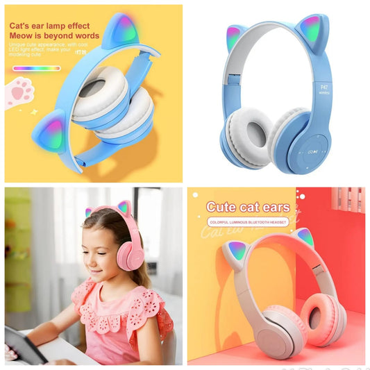 Cat ear Wireless Headphones with Mic Bluetooth Headset