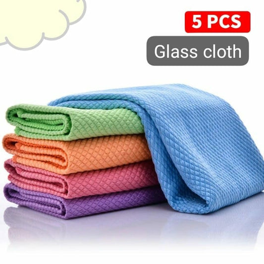 5pc Glass cleaning cloth for mirrors and windows