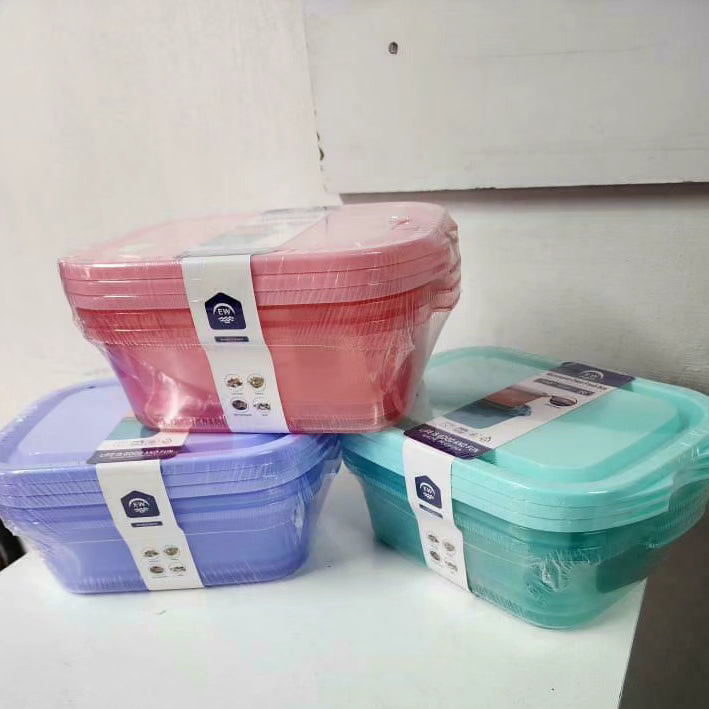 Set of 3 Food Grade Plastic Food Container