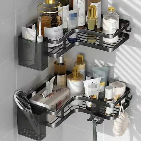 2pcs Bathroom Shower Caddy with Self Adhesive Tapes