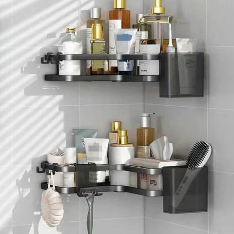 2pcs Bathroom Shower Caddy with Self Adhesive Tapes