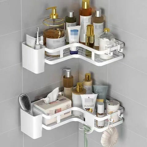 2pcs Bathroom Shower Caddy with Self Adhesive Tapes