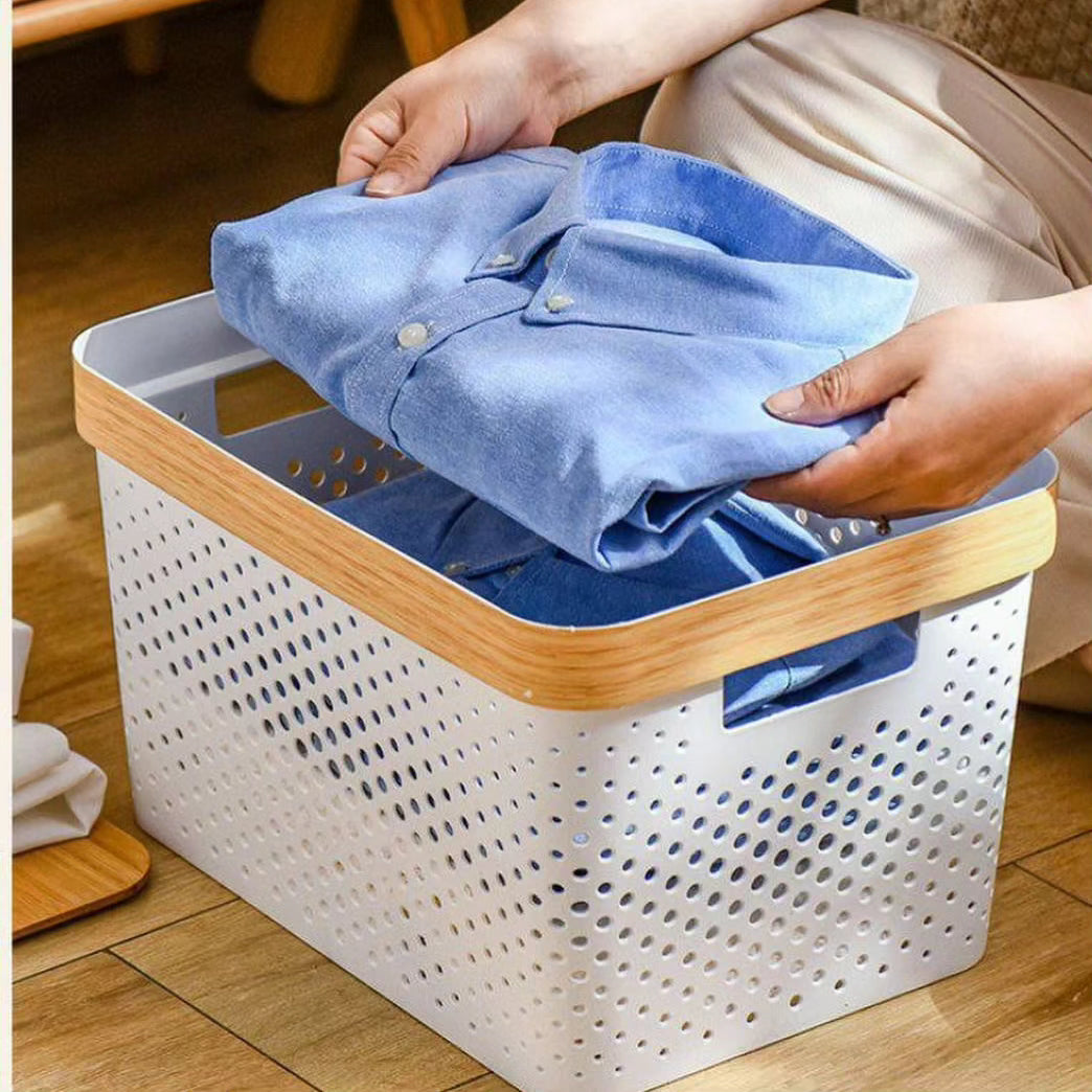 3pcs Multipurpose Storage Baskets with Goldish Lining