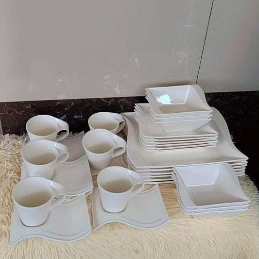 30 Piece square ceramic dinner set